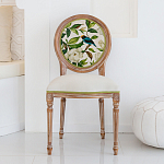 Стул бежевый из натурального бука с изображением птиц и цветов Blooming White Magnolias варинант исполнения - 3 | Loft Concept в Воронеже