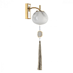 Бра с шарообразным плафоном из белого стекла с подвеской из камня Agatelle варинант исполнения - 1 | Loft Concept в Воронеже