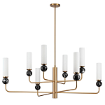 Люстра на штанге с 8-ю цилиндрическими матовыми плафонами и шарами из камня Orb Essence варинант исполнения - 4 | Loft Concept в Воронеже