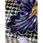 Менажница темно-синяя фарфоровая с бронзовой фигуркой ангела Eden Garden варинант исполнения - 4 | Loft Concept в Воронеже