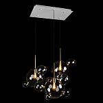 Люстра подвесная 3 лампы с прозрачными стеклянными шарами и золотыми деталями Giopato & Coombes варинант исполнения - 4 | Loft Concept в Воронеже