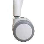 Стул с мягкой синей обивкой из велюра и подъемно-поворотным механизмом на белых колесиках Harper Blue and White варинант исполнения - 7 | Loft Concept в Воронеже