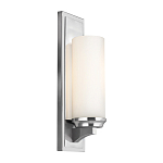 Бра для ванных комнат с белым цилиндрическим плафоном на прямоугольном основании цвета хром Feiss варинант исполнения - 1 | Loft Concept в Воронеже