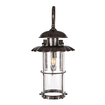 Уличный настенный светильник с цилиндрическим плафоном и изогнутым кованым каркасом Elysian Lanterns варинант исполнения - 2 | Loft Concept в Воронеже