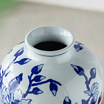 Ваза с бело-синей росписью и изображением цветов Blue & White Ornament варинант исполнения - 3 | Loft Concept в Воронеже