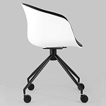 Офисное кресло из пластика с мягким сиденьем Eggshell Black варинант исполнения - 3 | Loft Concept в Воронеже