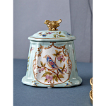 Шкатулка голубого цвета с рисунком и состаренным эффектом Eden Garden варинант исполнения - 4 | Loft Concept в Воронеже