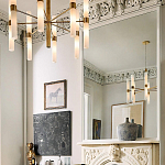 Люстра золотая с 16-ю тонкими цилиндрическими плафонами Shoulders варинант исполнения - 2 | Loft Concept в Воронеже