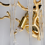 Бра золотого цвета с разветвленными ветвями и длинными прозрачными подвесками в форме стеклянных сосулек Droplet Chandelier варинант исполнения - 6 | Loft Concept в Воронеже