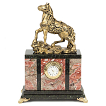 Часы настольные из натурального камня с декором в виде коня Horse Stone Clock варинант исполнения - 3 | Loft Concept в Воронеже