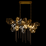 Люстра подвесная с 22-мя гранёными стеклянными плафонами с вертикальными подвесками Gilded Mirage  варинант исполнения - 3 | Loft Concept в Воронеже