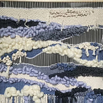 Современное ткачество гобелен в синих оттенках Blue Undine II варинант исполнения - 1 | Loft Concept в Воронеже