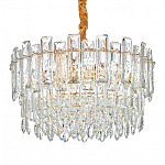 Круглая люстра с хрустальными подвесками на золотистом каркасе Gorgeous Crystal Light варинант исполнения - 4 | Loft Concept в Воронеже