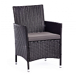 Обеденный комплект из искуственного ротанга Vintara черный варинант исполнения - 7 | Loft Concept в Воронеже