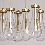 Люстра с 9-ю прозрачными стеклянными плафонами в форме капли Lucid Rain  варинант исполнения - 4 | Loft Concept в Воронеже