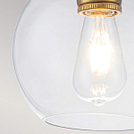 Подвесной светильник латунного цвета с прозрачным стеклянным плафоном Feiss варинант исполнения - 8 | Loft Concept в Воронеже