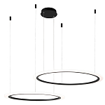 Люстра подвесная светодиодая с двумя черными кольцами Ring Horizontal варинант исполнения - 2 | Loft Concept в Воронеже