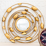 Зеркало в круглой раме украшенной раковинами с жемчугом Pearl in the Gleam варинант исполнения - 2 | Loft Concept в Воронеже