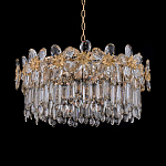 Люстра круглая с декоративными элементами в виде крупных хрустальных цветов Palace Gardens варинант исполнения - 2 | Loft Concept в Воронеже