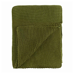 Плед из хлопка жемчужной вязки оливкового цвета Waffle Comfort варинант исполнения - 1 | Loft Concept в Воронеже