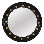 Зеркало черное с круглыми золотыми декоративными элементами Prince of the Church варинант исполнения - 1 | Loft Concept в Воронеже