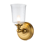 Бра для ванных комнат с прозрачным плафоном из стекла с пузырьками на основании цвета латунь Feiss варинант исполнения - 1 | Loft Concept в Воронеже