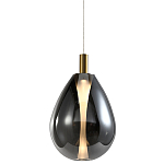 Подвесной светильник со стеклянным плафоном в форме капли дымчатого цвета NAOMI drop smoke варинант исполнения - 3 | Loft Concept в Воронеже