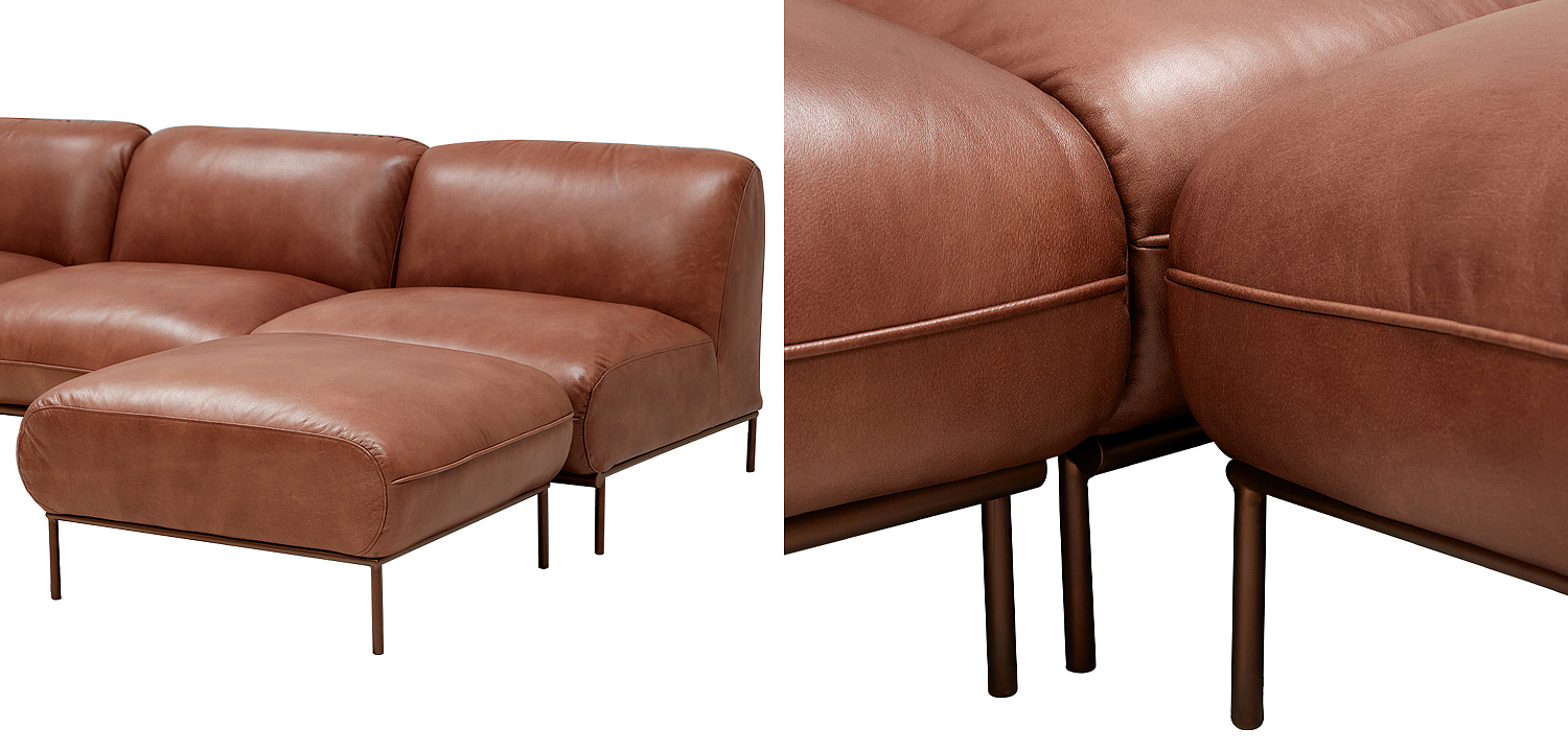 Угловой кожаный диван Macaire Leather Sofa Угловой кожаный диван Macaire Leather Sofa - Loft-Concept в Воронеже