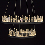 Люстра с двумя кольцами черного цвета с хрустальными элементами QUARTZ CRYSTAL варинант исполнения - 5 | Loft Concept в Воронеже