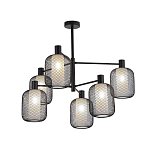 Люстра потолочная с абажурами из металлической сетки Loft Grid Pendant Gold варинант исполнения - 4 | Loft Concept в Воронеже