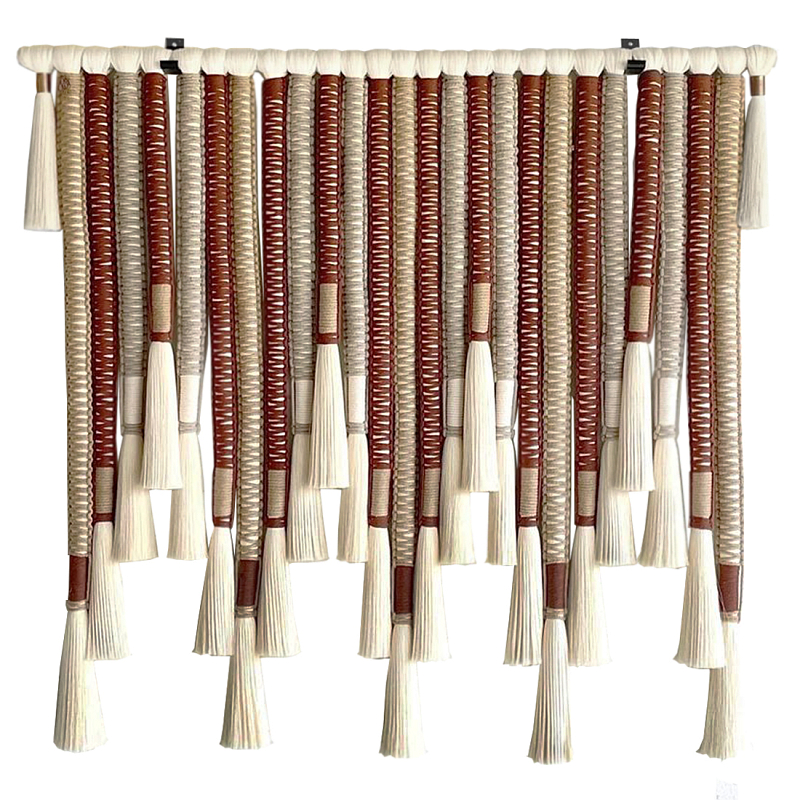 Декор настенный в Эко стиле с кисточками wall panel Thread brushes Коричневый Бежевый в Воронеже | Loft Concept 