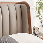 Кровать двуспальная с мягким изголовьем Moon Walnut Bed варинант исполнения - 6 | Loft Concept в Воронеже