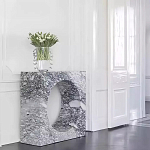 Дизайнерский журнальный стол квадратной формы с круглой нишей Guxawar варинант исполнения - 2 | Loft Concept в Воронеже