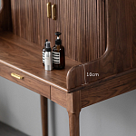 Туалетный стол деревянный с ящиком и зеркалом Moon Walnut Furniture варинант исполнения - 4 | Loft Concept в Воронеже