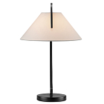 Настольная лампа с черным каркасом и белым тканевым абажуром в форме конуса Stylish Solution варинант исполнения - 4 | Loft Concept в Воронеже