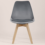 Стул с мягким велюровым сиденьем Arvika Grey варинант исполнения - 3 | Loft Concept в Воронеже