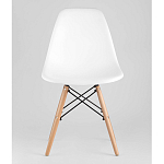 Пластиковый стул на ножках из массива бука Eames White  варинант исполнения - 4 | Loft Concept в Воронеже