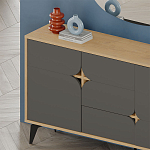 Комод цвета древесины с 3-мя дверцами и выдвижным ящиком темно-серого цвета SPARK CONSOLE OAK ANTHRACITE варинант исполнения - 3 | Loft Concept в Воронеже