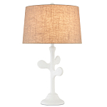 Настольная лампа с белым каркасом и тканевым абажуром Natural Stems варинант исполнения - 1 | Loft Concept в Воронеже