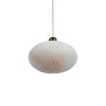 Подвесной светильник с плафоном в виде эллипса из белого алебастра Cryptocrystalline Stone варинант исполнения - 3 | Loft Concept в Воронеже