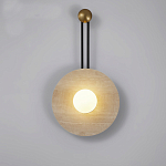 Бра круглое с каменным основанием и плафоном из стекла в форме шара Shaw Marble Lighting варинант исполнения - 4 | Loft Concept в Воронеже