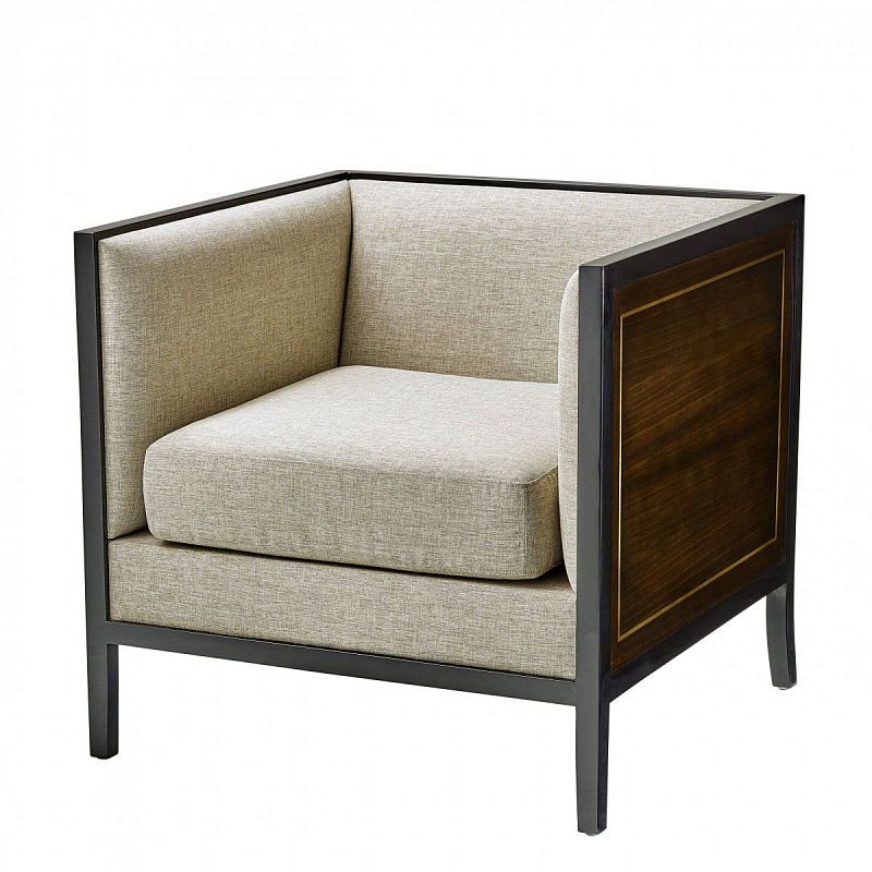 Кресло Eichholtz Chair Lauriston Eucalyptus Коричневый Бежево-серый Черный Кресло Eichholtz Chair Lauriston Eucalyptus Коричневый Бежево-серый Черный в Воронеже | Loft Concept