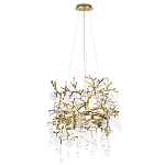 Подвесная люстра в виде ветвей деревьев золотого цвета с прозрачными подвесками-каплями 8 и 14 ламп Droplet Chandelier варинант исполнения - 2 | Loft Concept в Воронеже