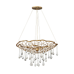 Люстра подвесная золотого цвета с металлическим сетчатым основанием и стеклянными каплевидными подвесками Hinkley варинант исполнения - 2 | Loft Concept в Воронеже