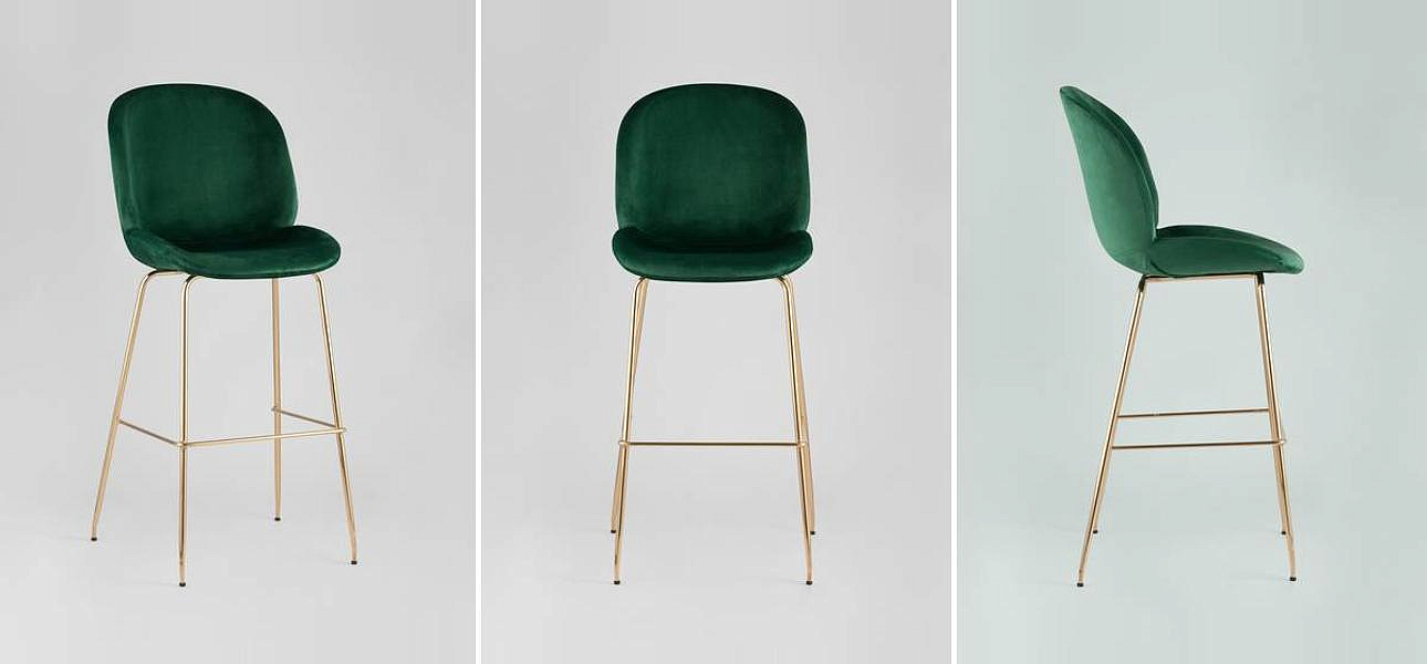 Барный Стул Зеленый Велюр Vendramin Chair Барный Стул Зеленый Велюр Vendramin Chair - Loft-Concept в Воронеже
