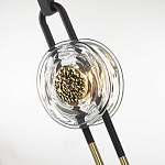 Подвесной светильник черного цвета с прозрачным стеклянным плафоном и золотистой центральной вставкой Virelia  варинант исполнения - 6 | Loft Concept в Воронеже