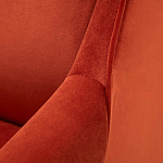 Дизайнерское кресло оранжевое в мягкой велюровой обивке Granger Armchair Orange варинант исполнения - 4 | Loft Concept в Воронеже