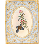 Декоративный постер с изображением птиц в раме с рельефным растительным узором Blooming Birds Poster варинант исполнения - 11 | Loft Concept в Воронеже