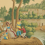 Обои ручная роспись Views of Italy Crepuscule варинант исполнения - 1 | Loft Concept в Воронеже