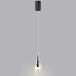 Подвесной светильник с черной металлической основой и рельефным плафоном Glass Pod варинант исполнения - 9 | Loft Concept в Воронеже